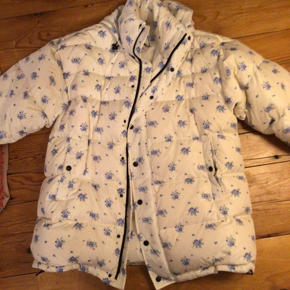 Balenciaga Floral Down Puffer Coat